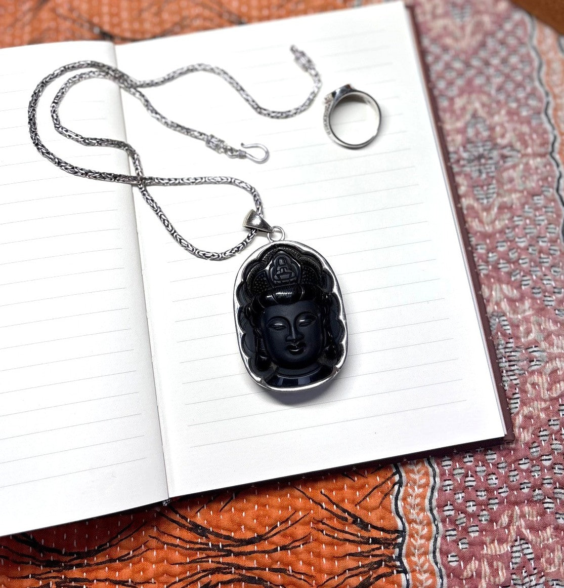 Beautiful Obsidian Budda Pendant