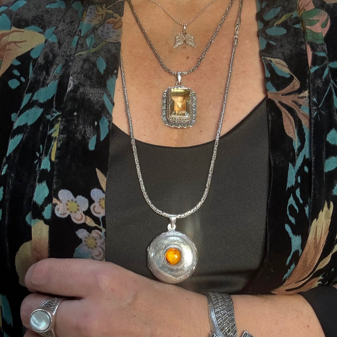 Rectangular Cut Citrine Pendant