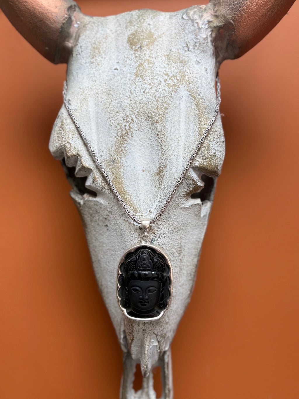 Beautiful Obsidian Budda Pendant