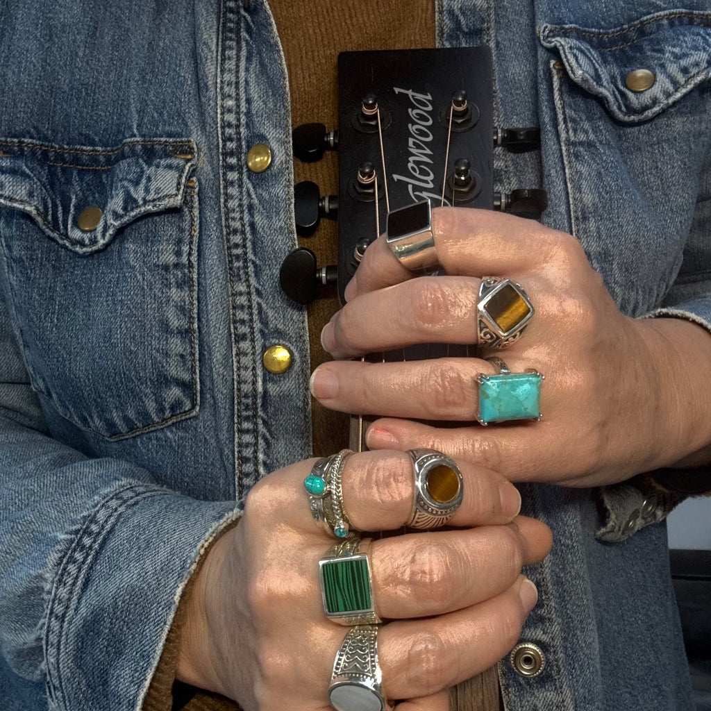Tigers Eye Square Signet Ring