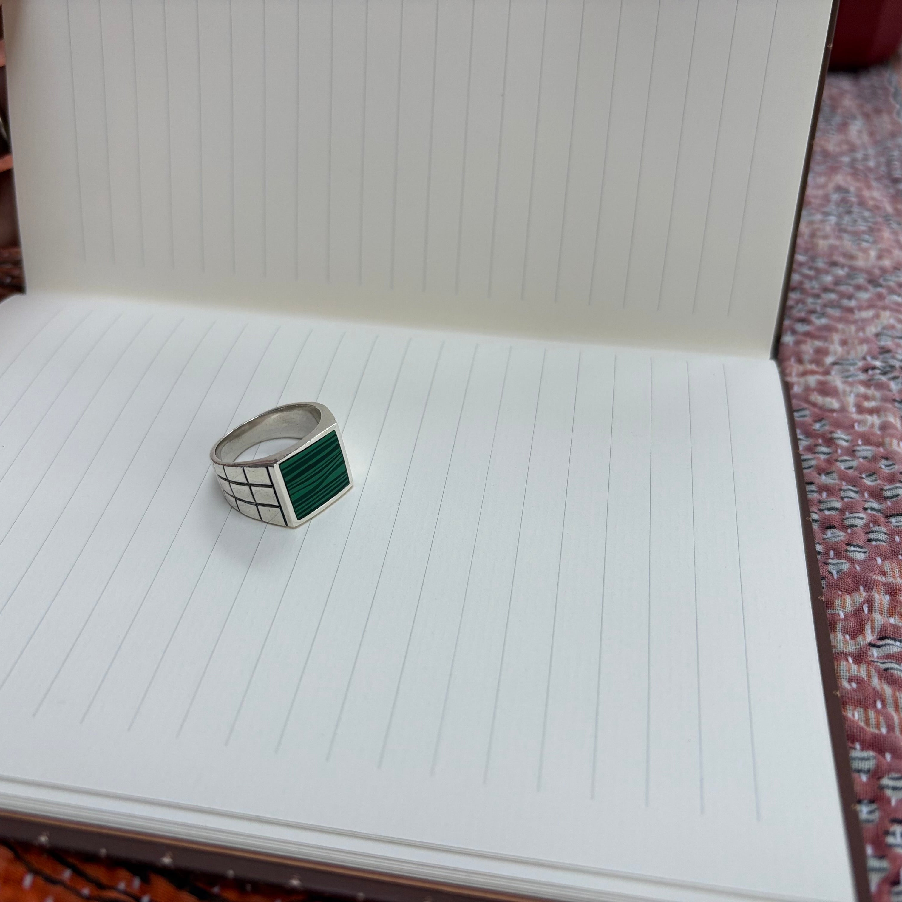 Malachite Square Signet Ring