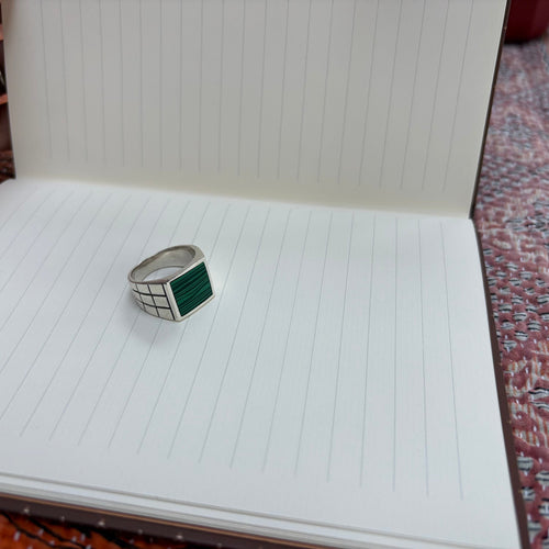 Malachite Square Signet Ring