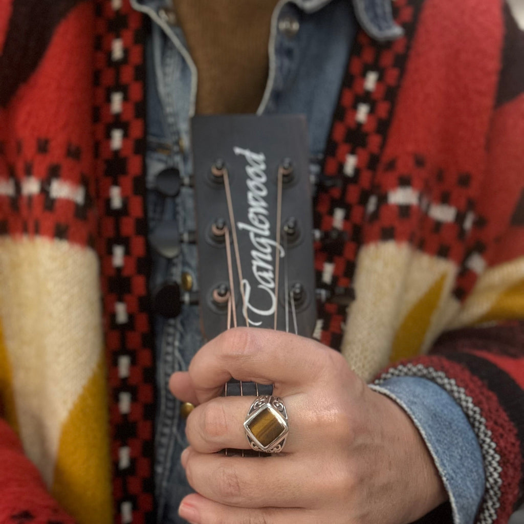Tigers Eye Square Signet Ring