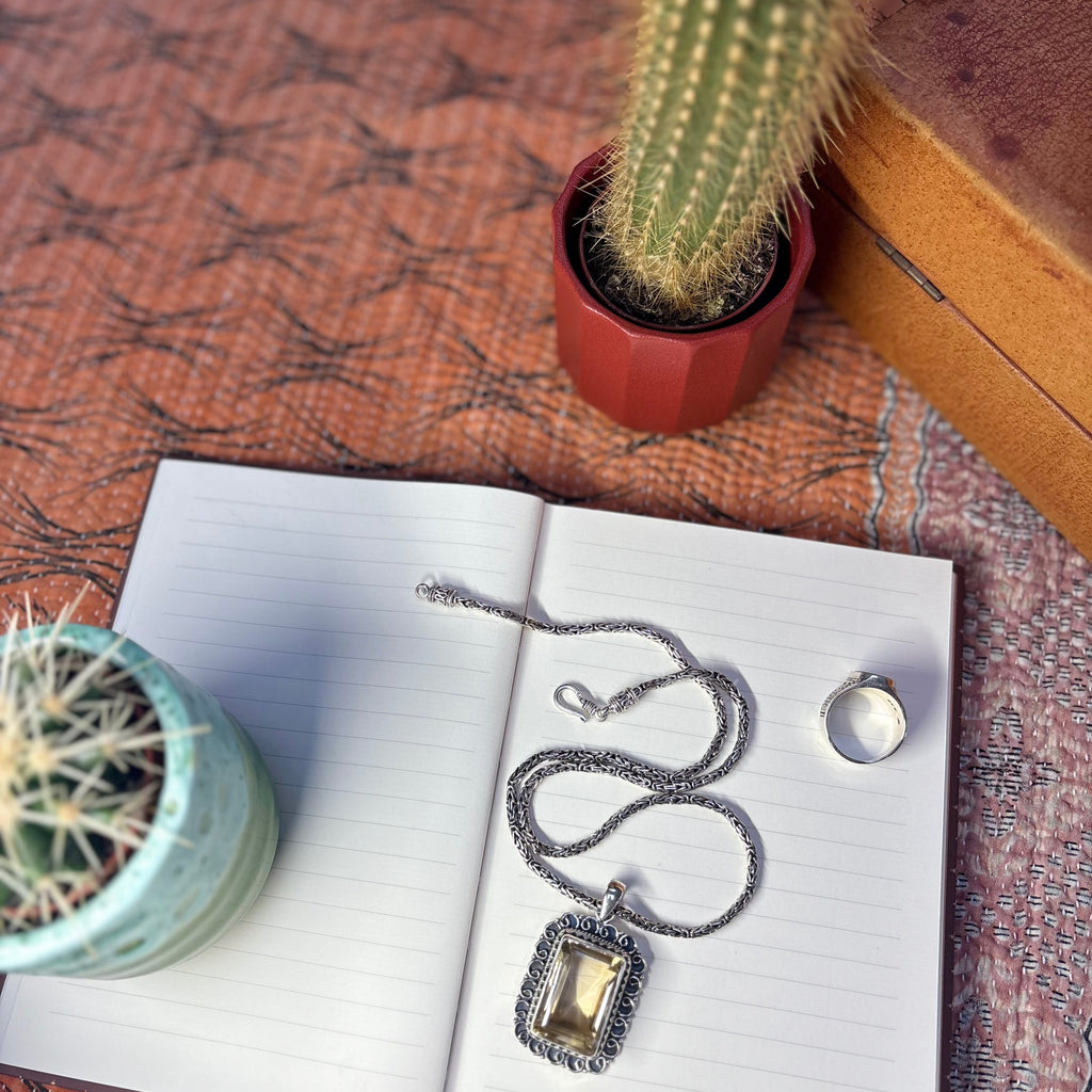 Rectangular Cut Citrine Pendant