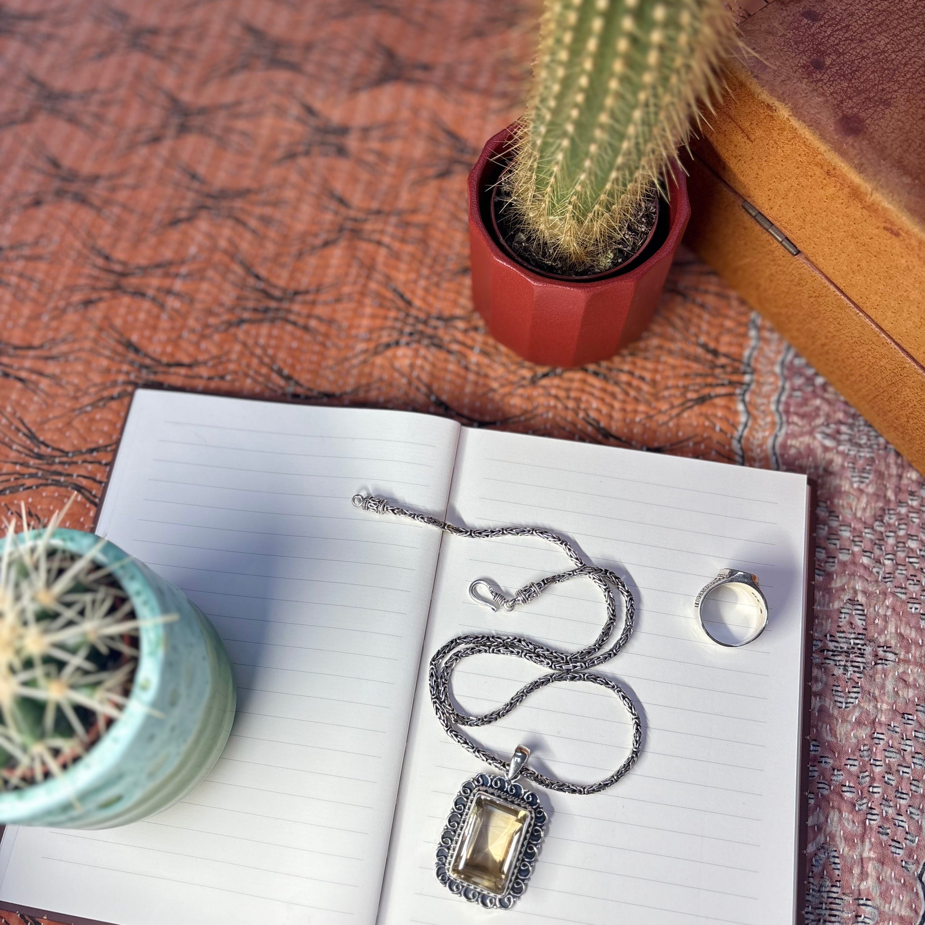 Rectangular Cut Citrine Pendant