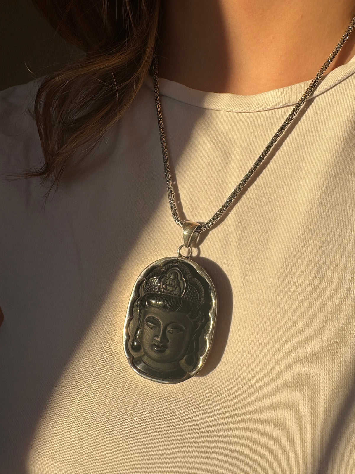 Obsidian Buddha Pendant