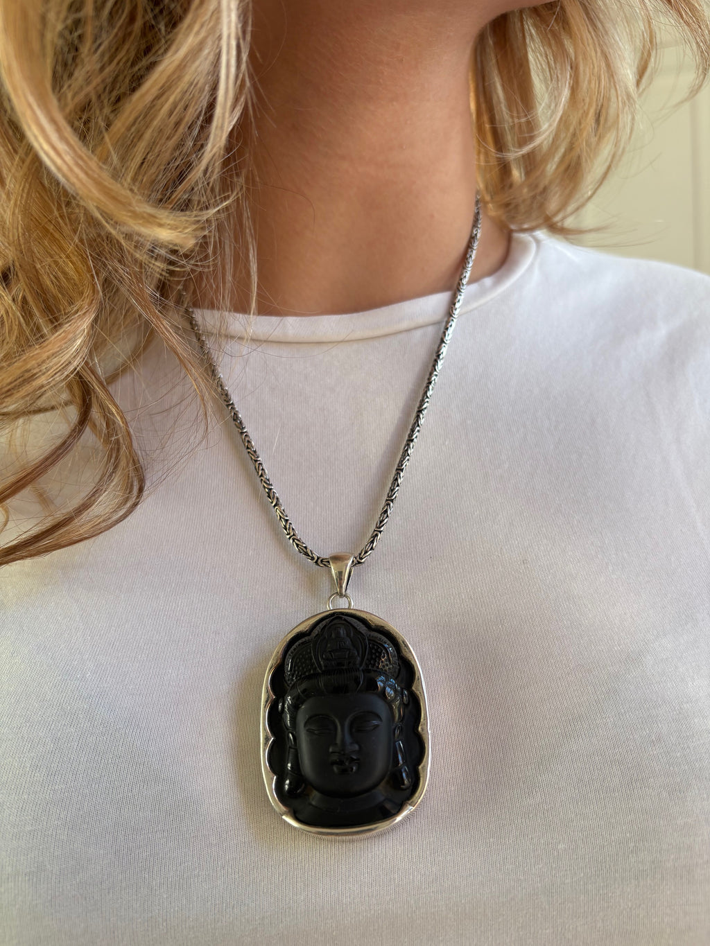 Obsidian Buddha Pendant